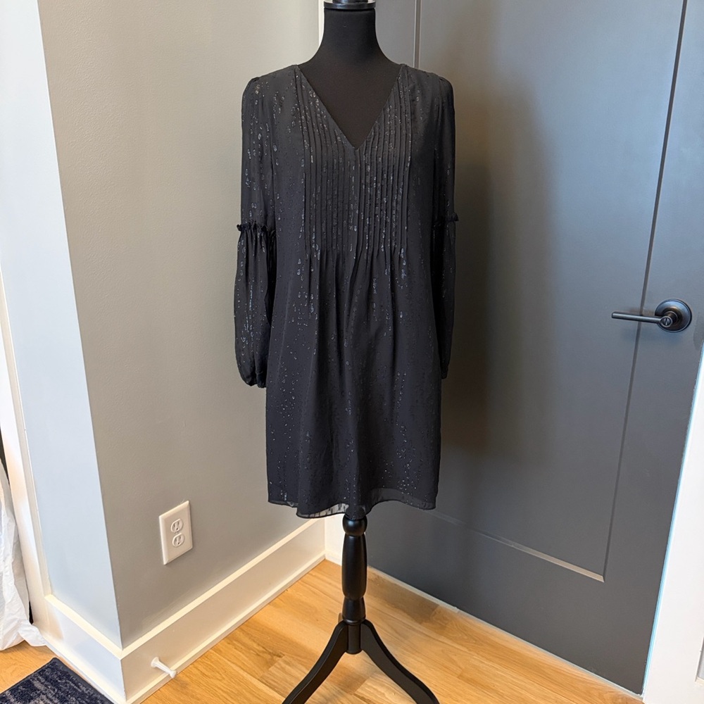 Lilly Pulitzer Cleme Silk Onyx  Black Dress with Pink Label